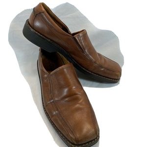 ECCO Size 45 Brown Leather Loafer Slip On Shoe